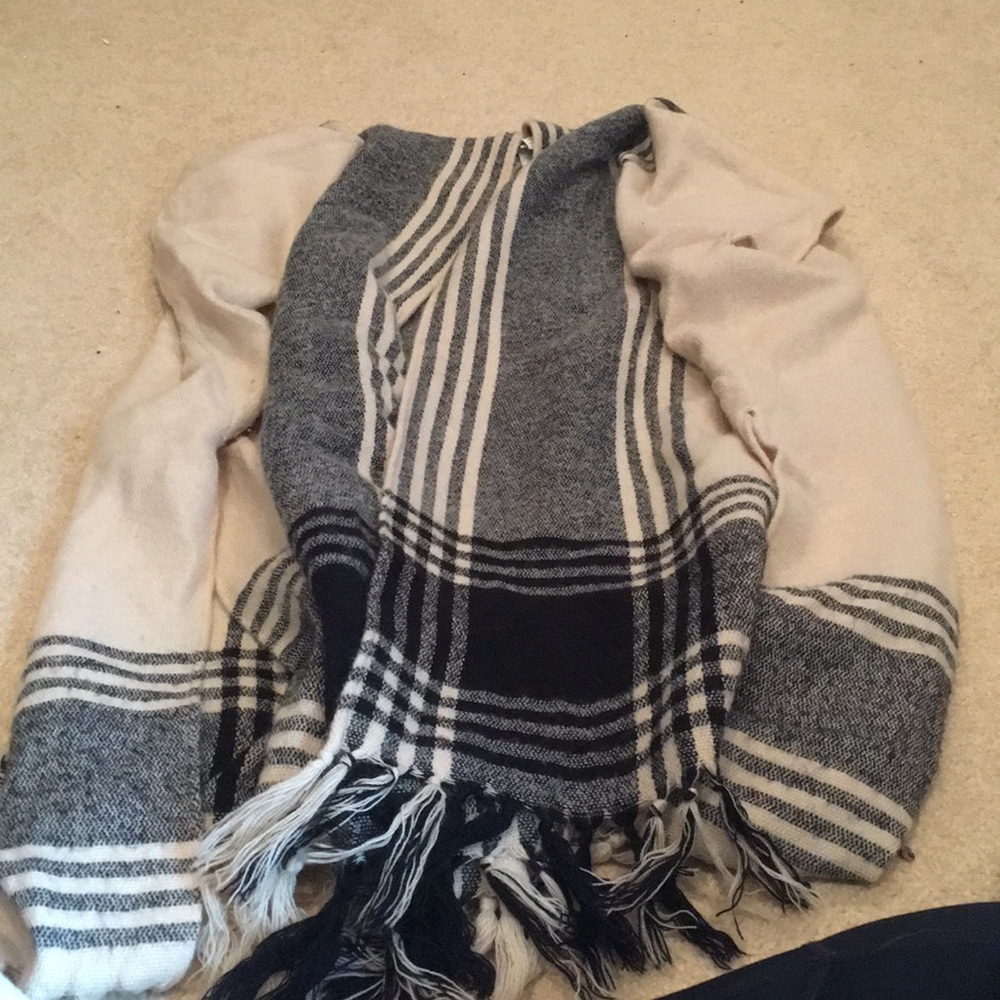 Wool poncho kimono